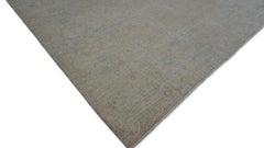 Light Brown Soft Blue Herati Pattern Wool Rug 9'x11'10''