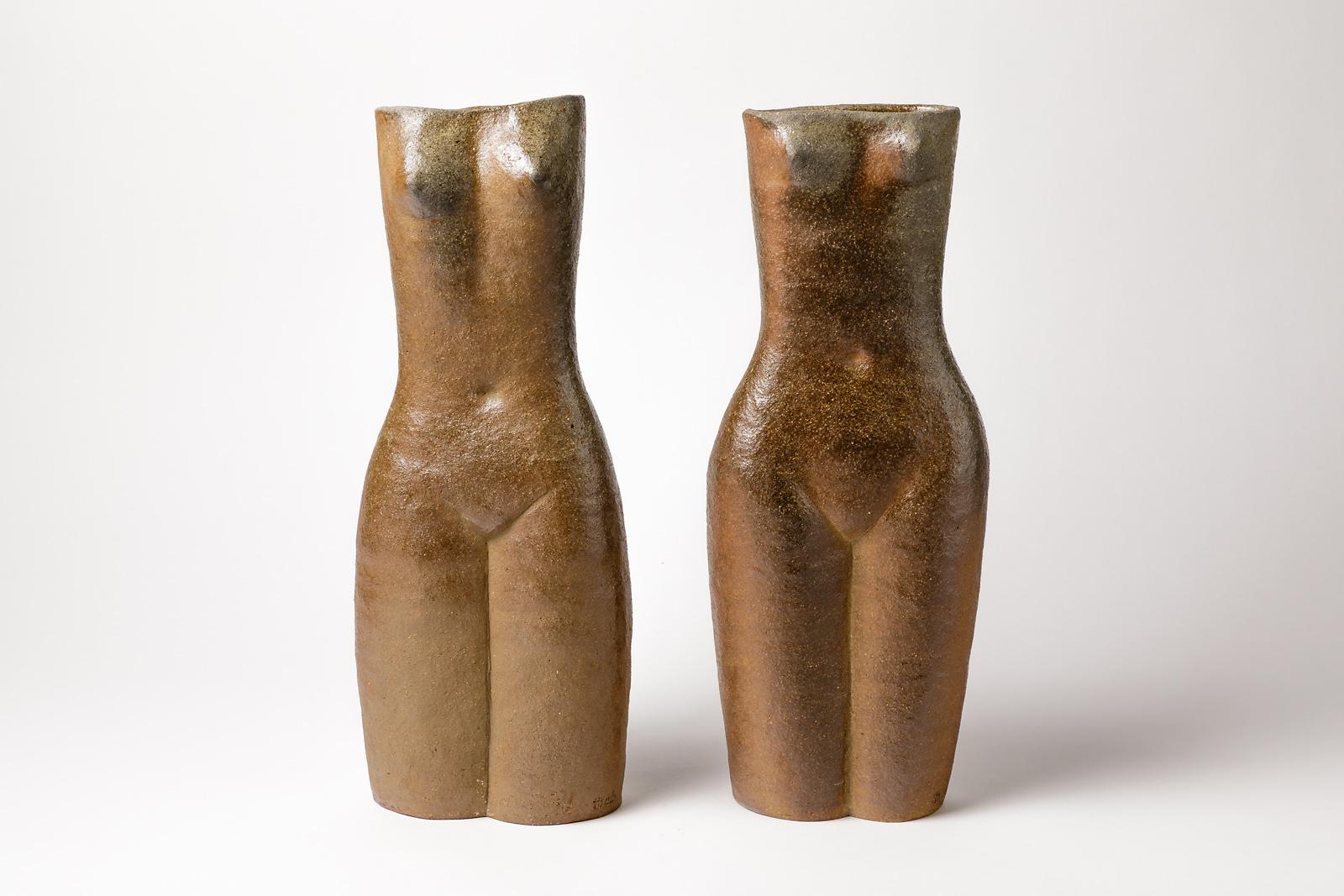 Light Brown Stoneware Figurative Ceramic Vase by Martin Hammond, 1975 1