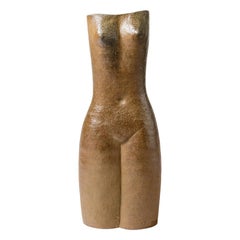 Light Brown Stoneware Figurative Ceramic Vase by Martin Hammond, 1975