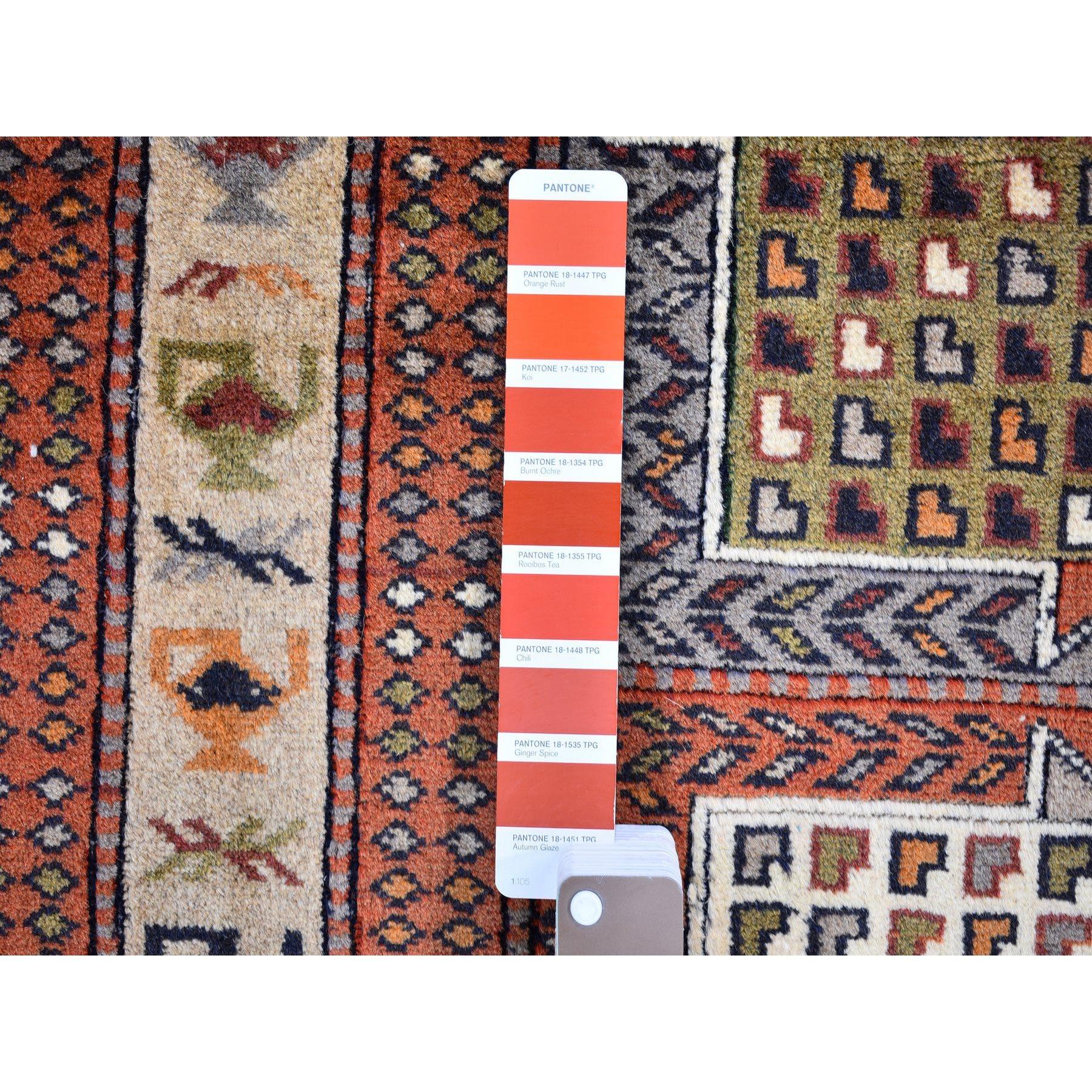 Médiéval Tapis persan Abadeh vintage marron clair à motif de blocs en pure laine nouée à la main en vente