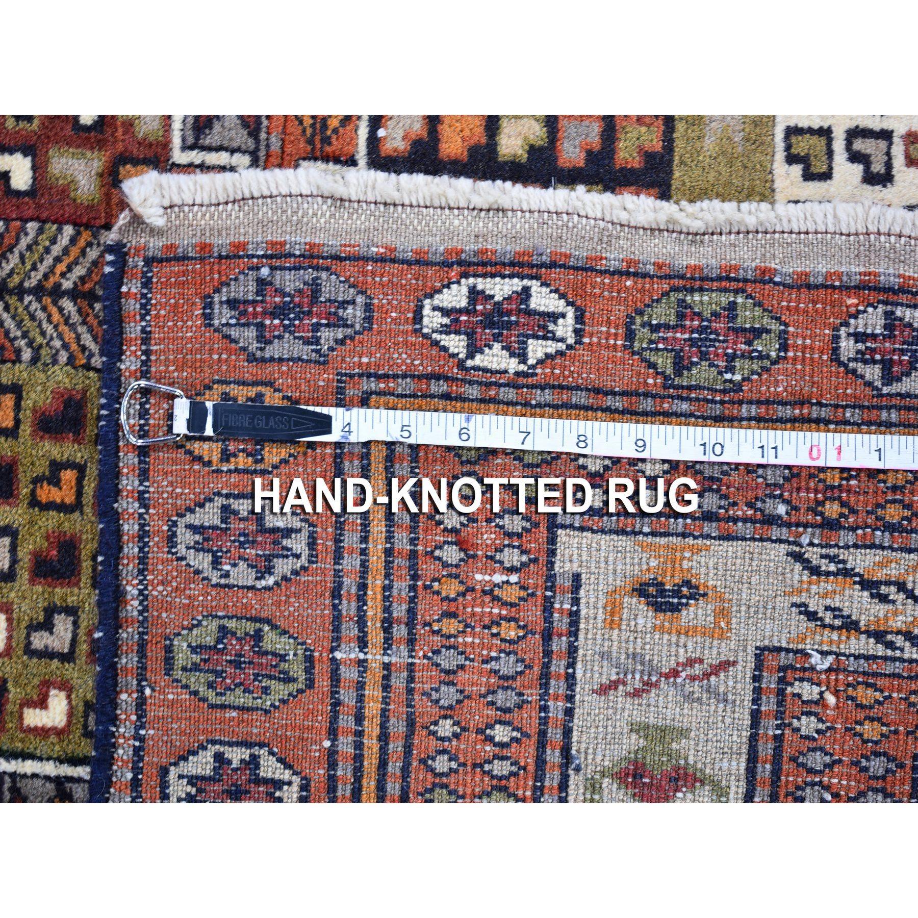 Fin du 20e siècle Tapis persan Abadeh vintage marron clair à motif de blocs en pure laine nouée à la main en vente