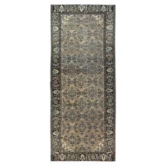 Tapis persan vintage Hamadan marron clair, en laine usée à la main et vieillie, noué à la main