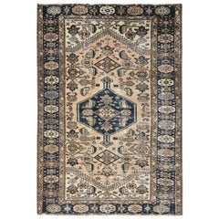 Light Brown, Worn Wool Hand Knotted, Retro Northwest Persian Distressed Rug