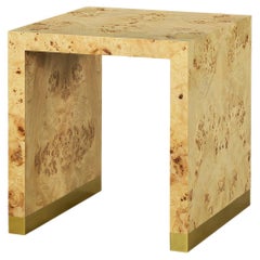 Light Burl Wood End Table