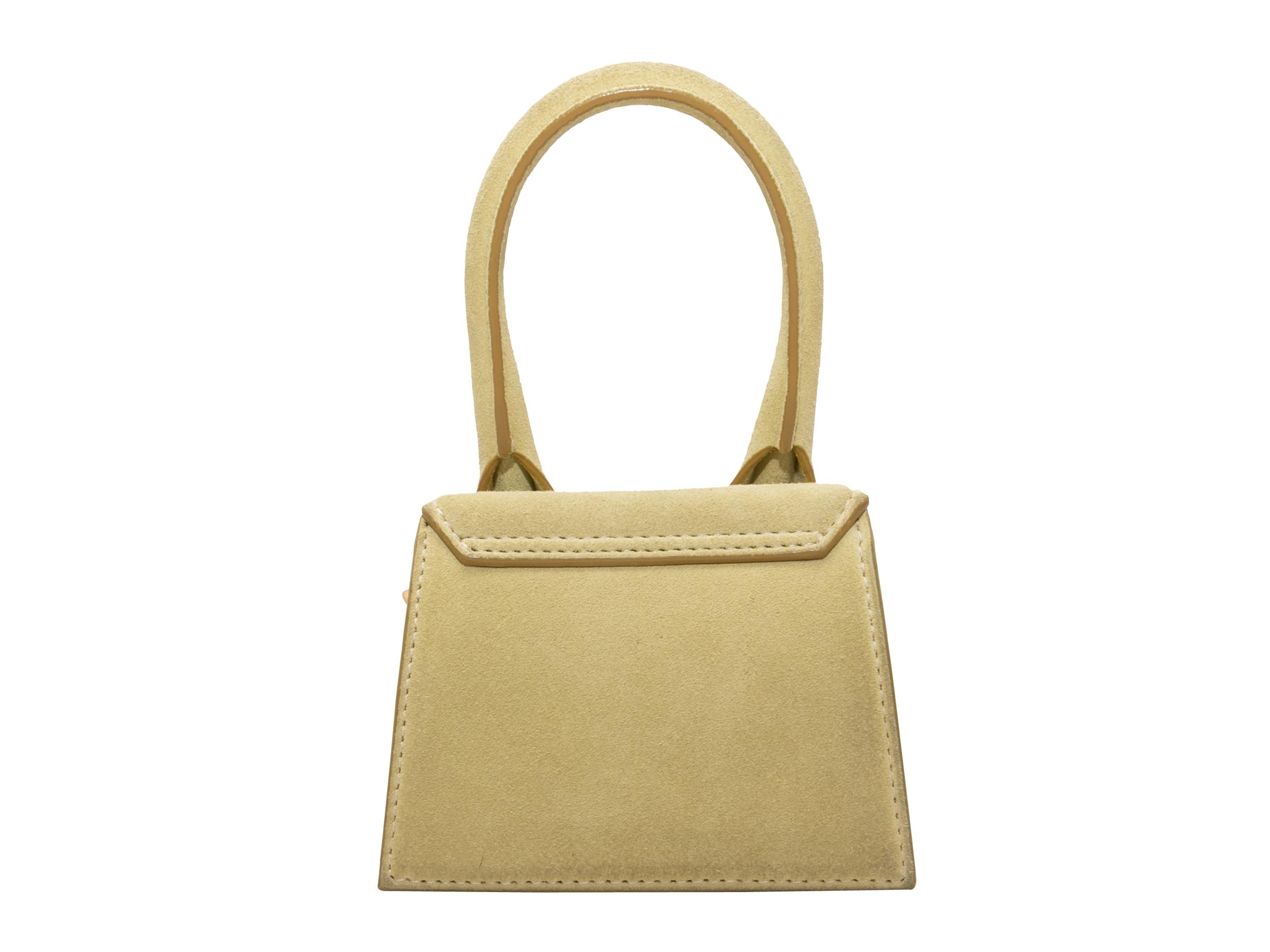 Mini bolso cruzado de ante Jacquemus Light Chartreuse Beige