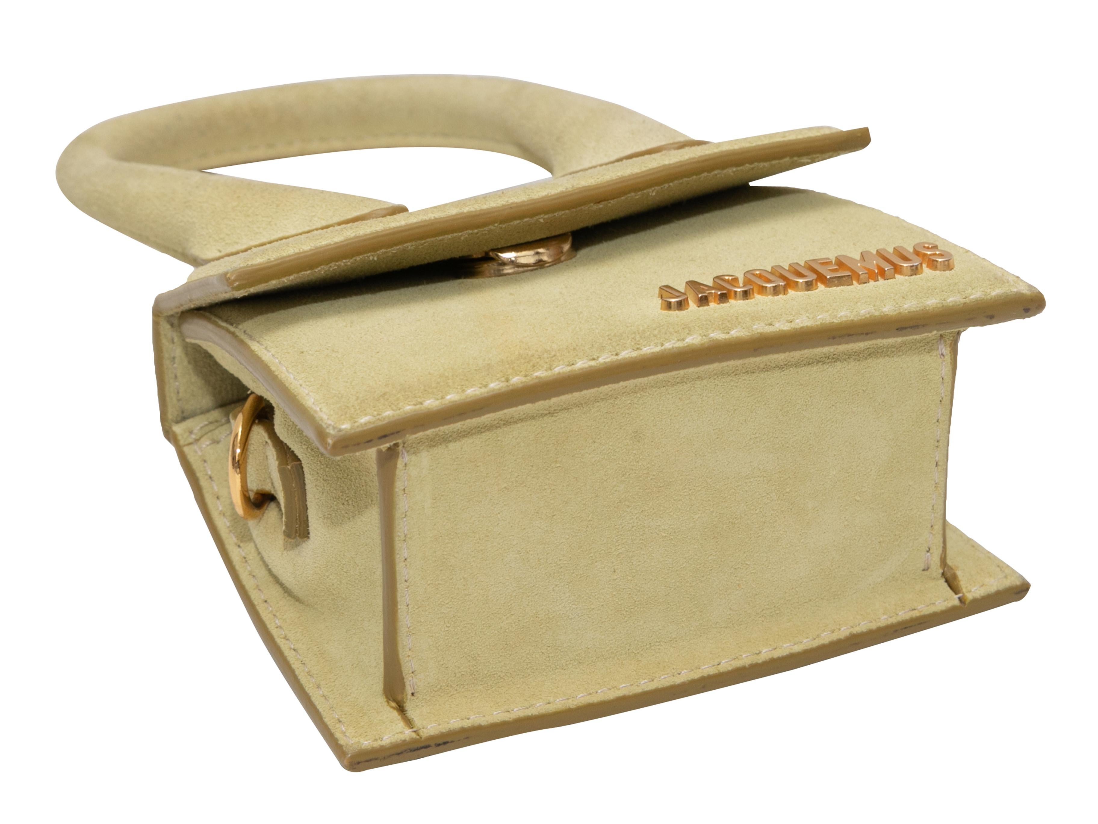 Mini bolso cruzado de ante Jacquemus Light Chartreuse en Bueno Estado en New York, NY