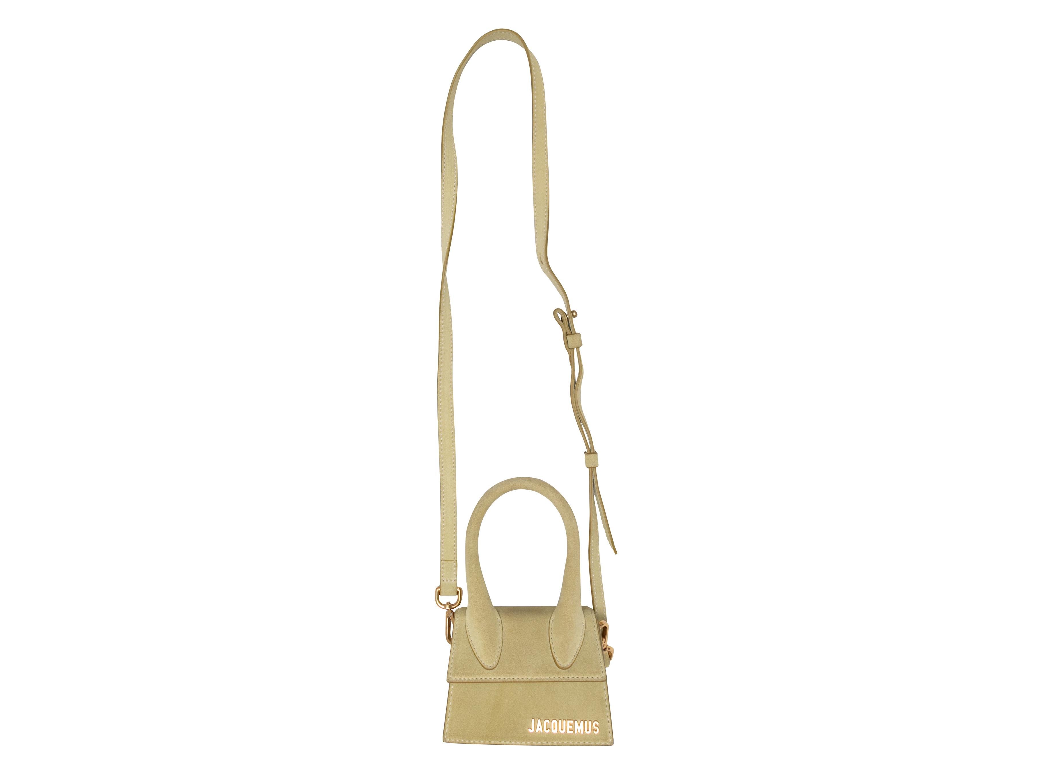 Mini bolso cruzado de ante Jacquemus Light Chartreuse 1