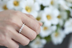Modern Gold White Diamond Ring, Alternative Bridal Wedding