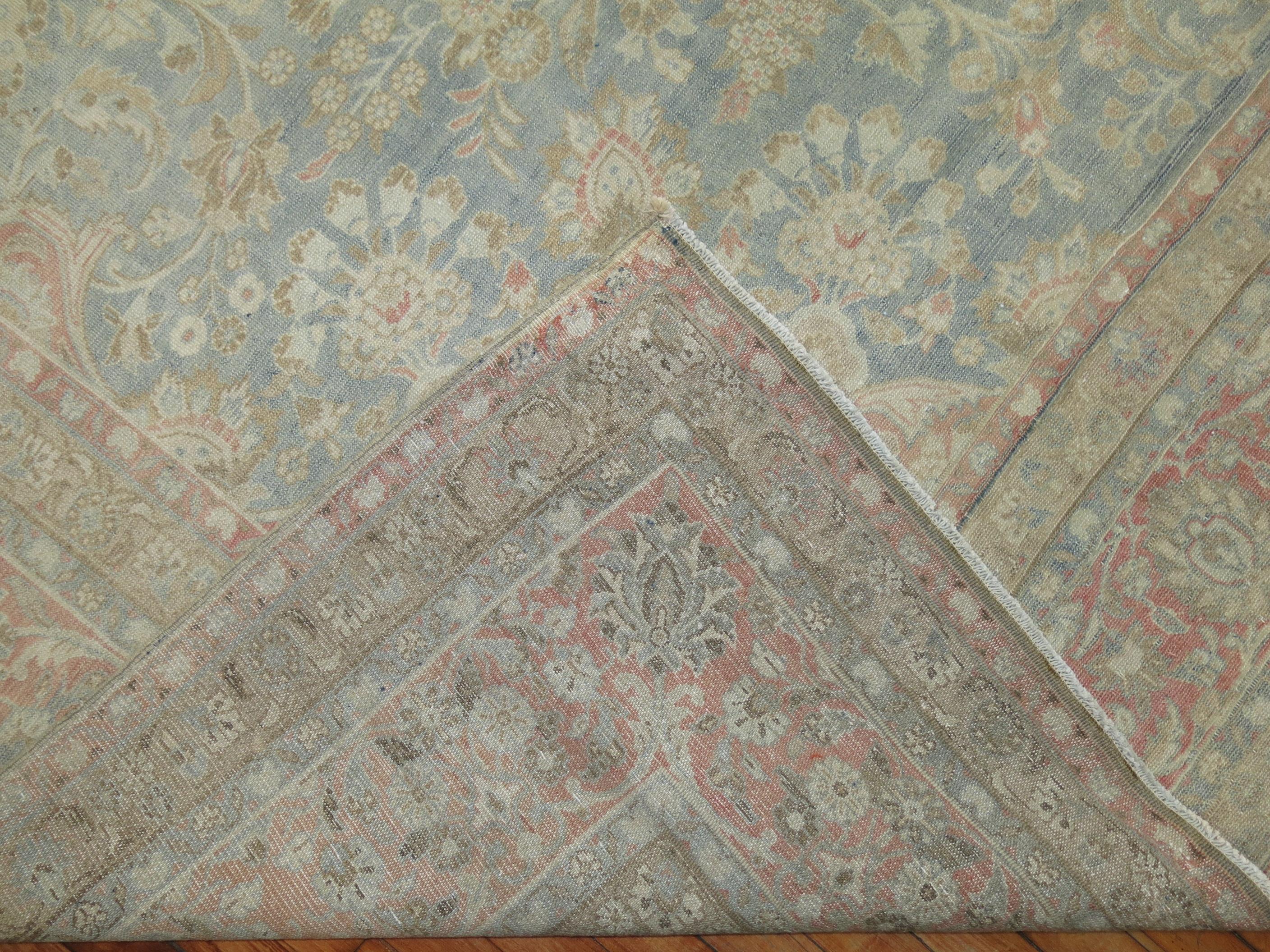 Hand-Woven Light Color Antique Persian Tabriz For Sale