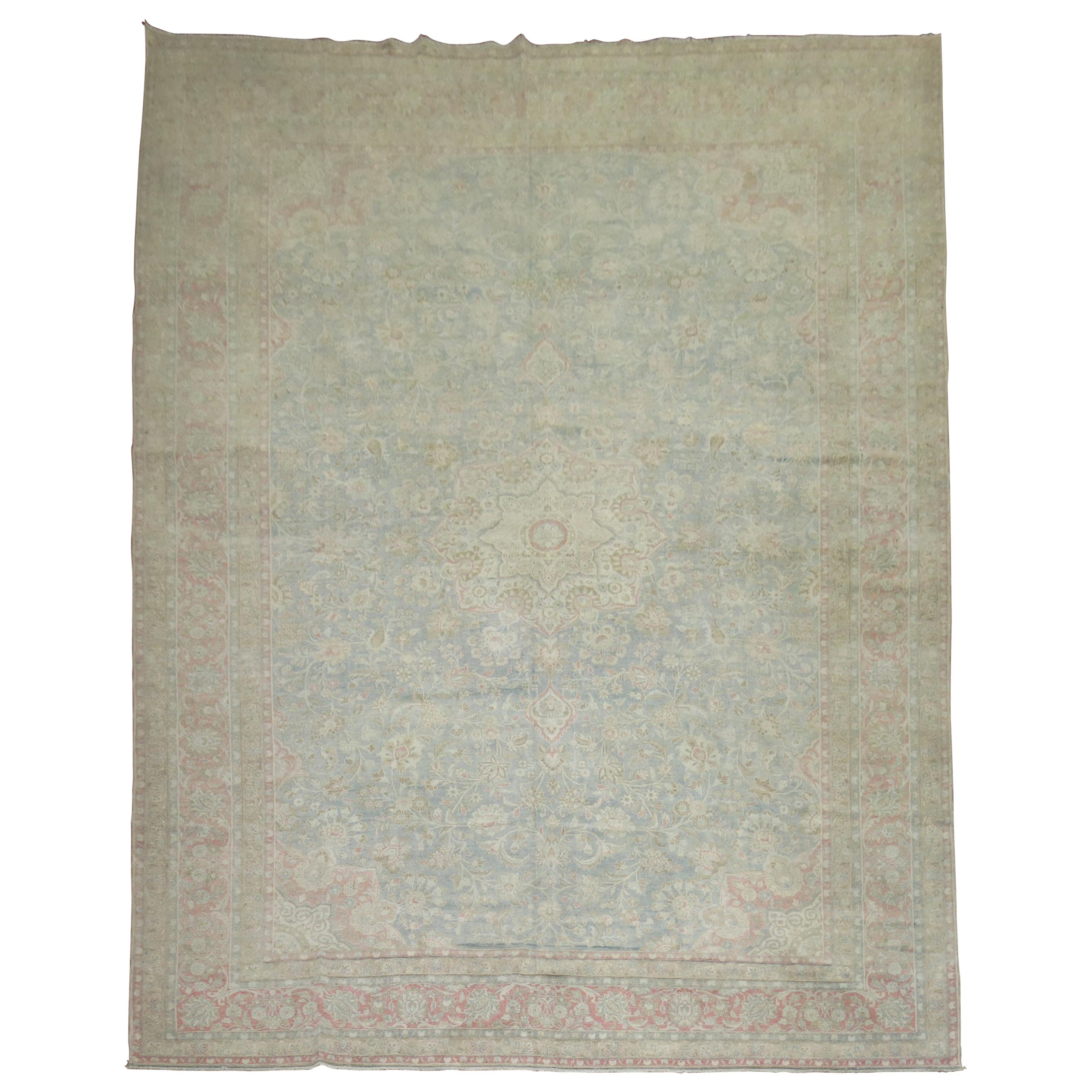 Light Color Antique Persian Tabriz For Sale