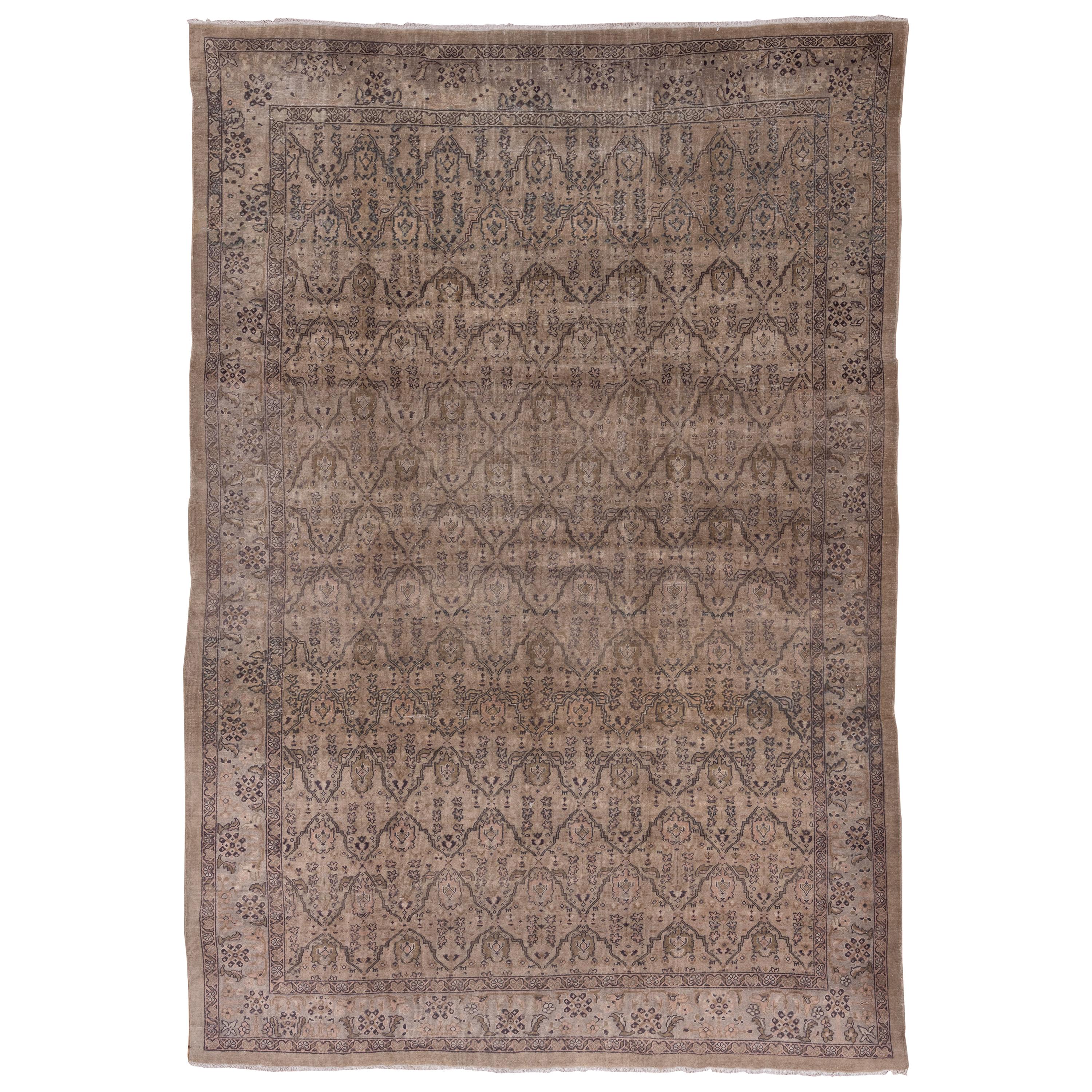 Alfombra turca neutra de Sivas, paleta suave, circa años 20