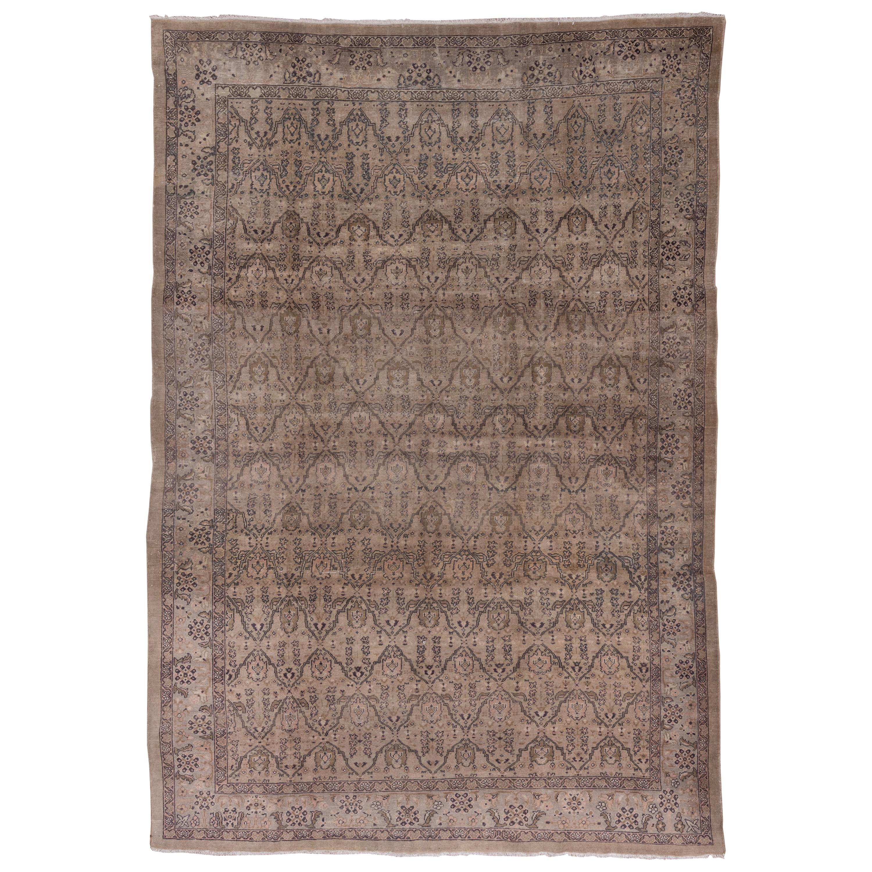 Neutral Turkish Sivas Carpet, Soft Palette, Circa 1920s For Sale