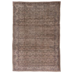Neutral Turkish Sivas Carpet, Soft Palette, Circa 1920s