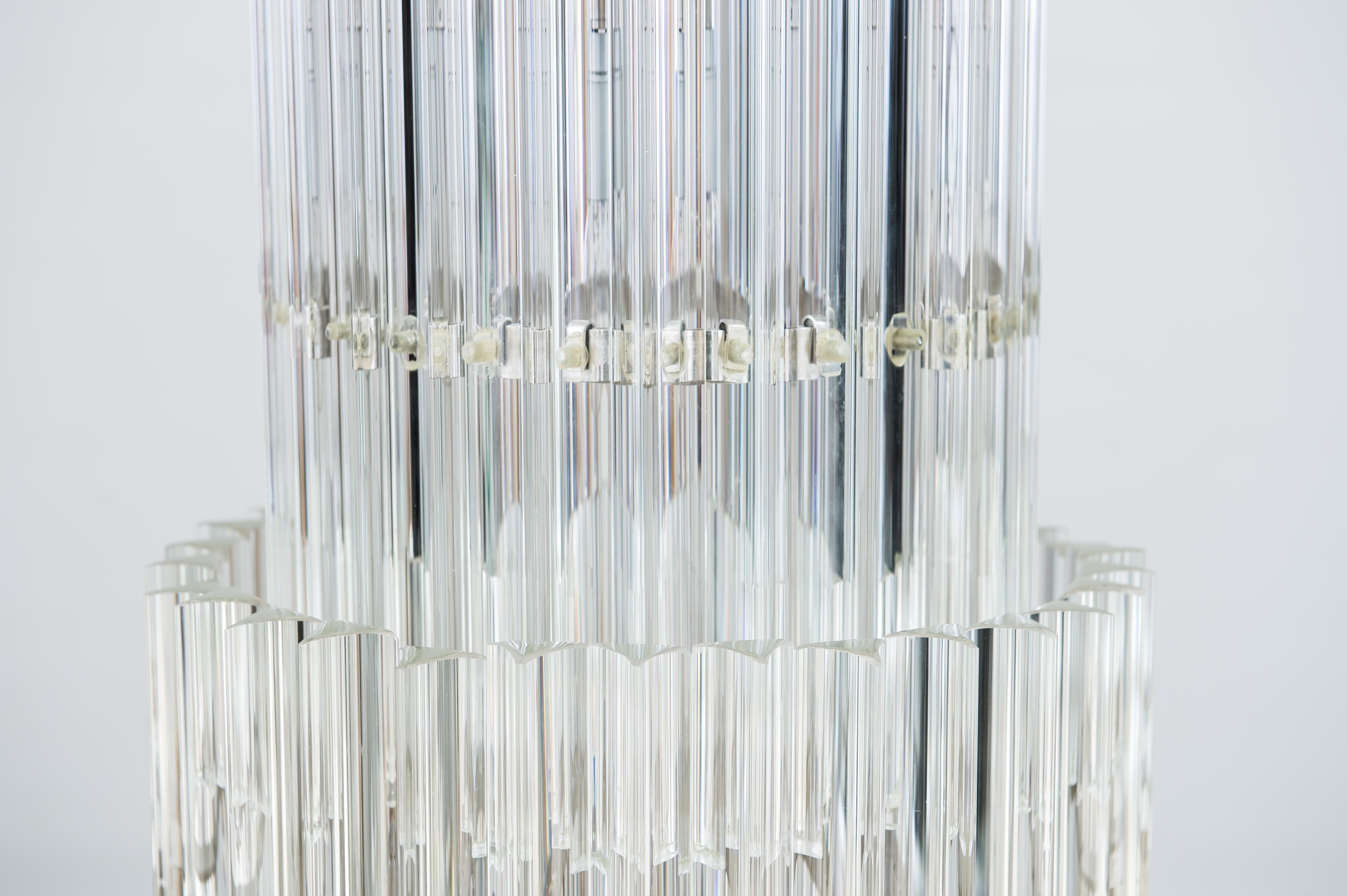 Modern Light-Colored Italian Blown Murano Glass Three-Stage Floor Lamp Venice 1990s For Sale