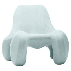 Light Copper Green Club chair Club 112 in a felt woollen finish, Colour 813 MD