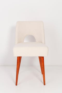 Light Crème Boucle 'Shell' Chair, 1960s
