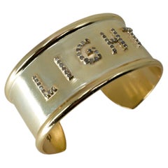 Light Cuff Bracelet White Diamond Gold Plated J Dauphin