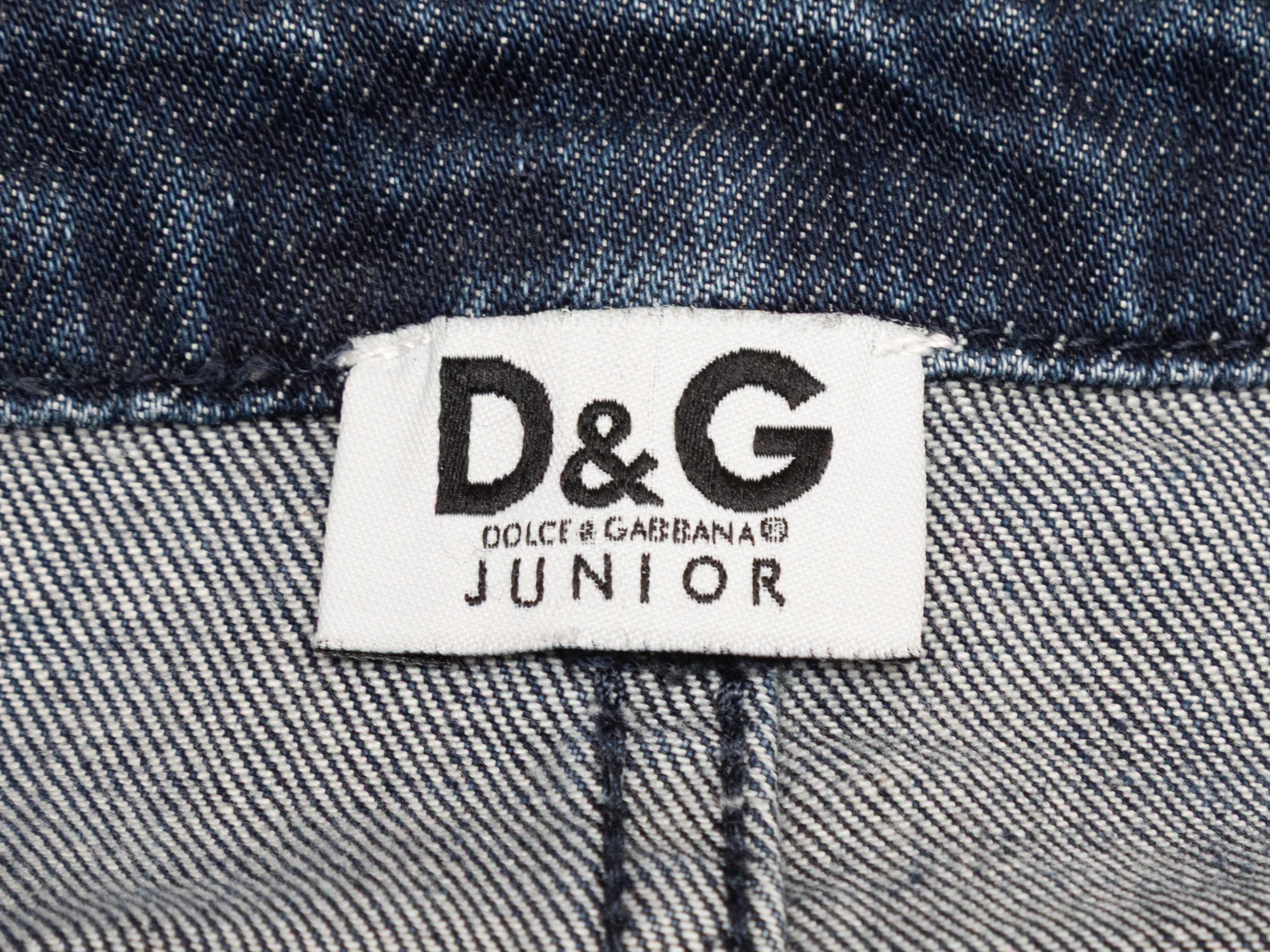 Hell & dunkel gewaschener D&G Junior zweifarbiger Denim-Minirock Junioren Größe 5 (Blau) im Angebot