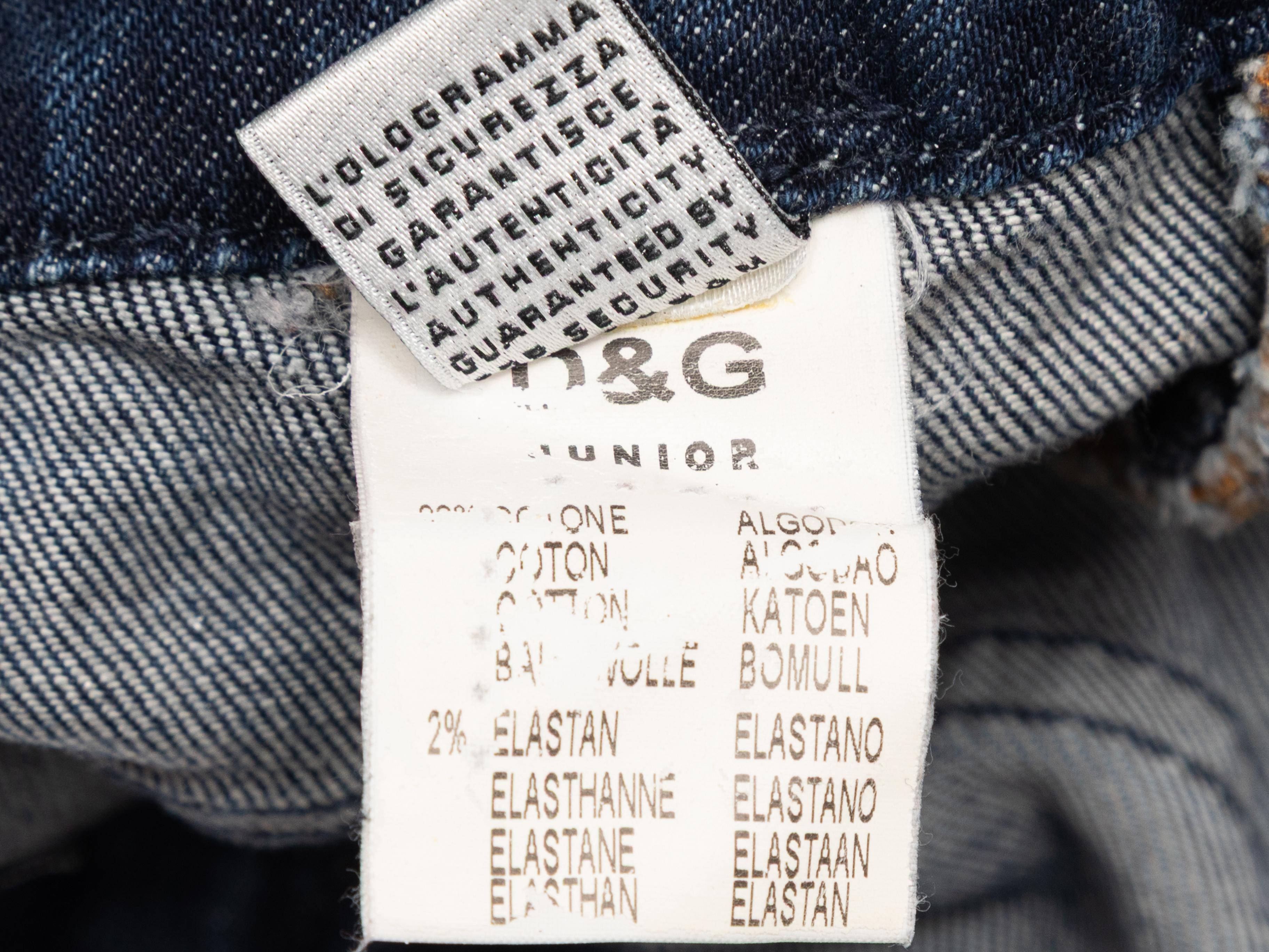 Hell & dunkel gewaschener D&G Junior zweifarbiger Denim-Minirock Junioren Größe 5 im Zustand „Gut“ im Angebot in New York, NY