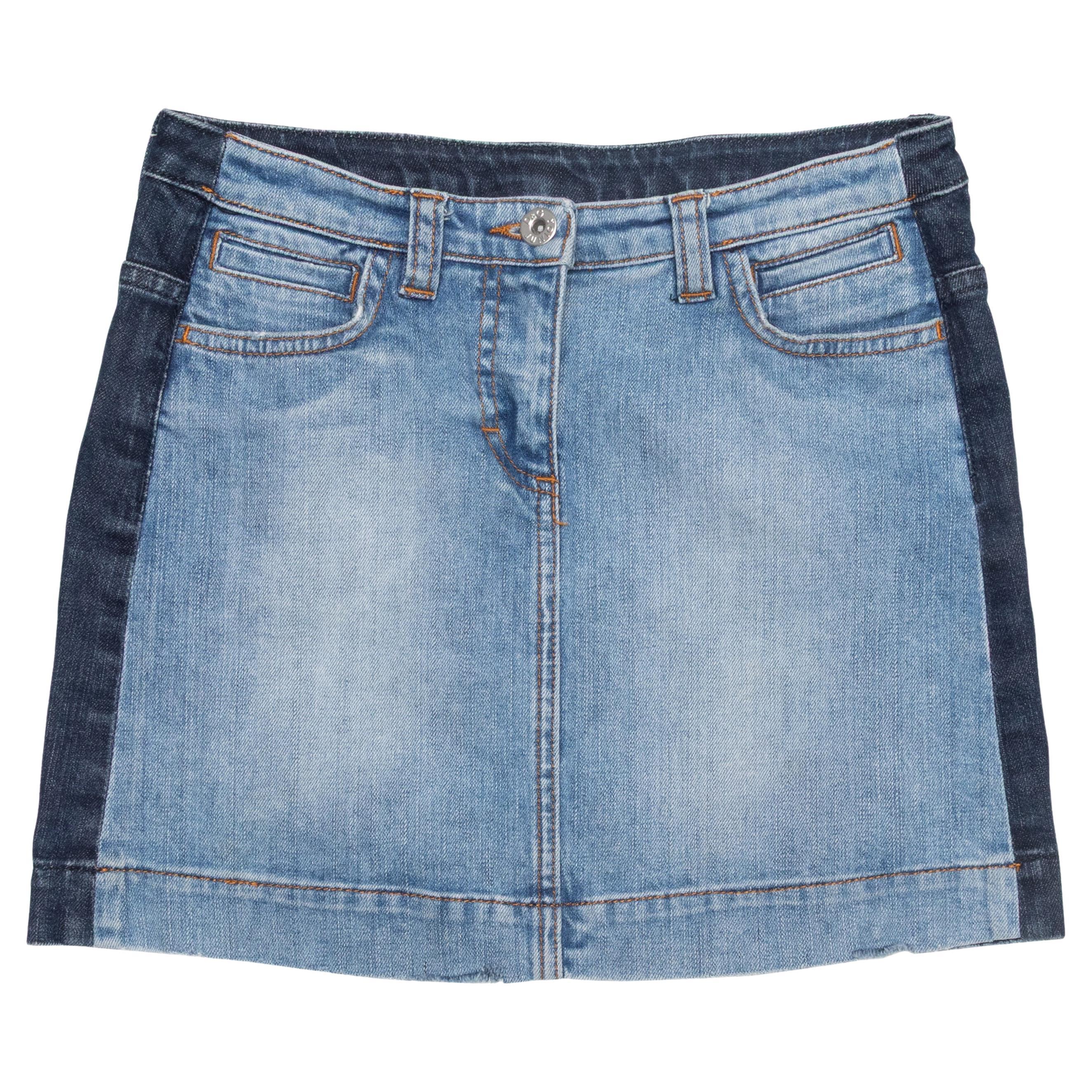 Mini falda vaquera bicolor D&G Junior en lavado claro y oscuro Talla 5