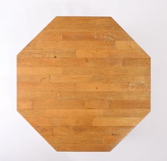 Light Elm Octagonal Coffee Table, France 1960's
