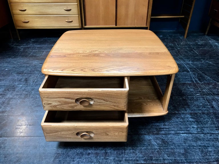 Light Elm Pandora Coffee Table by Lucian Ercolani for Ercol For Sale at