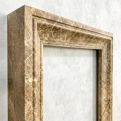 Light Emperador Marble Mantelpiece, Handcrafted Fireplace Surround, Warm Stone