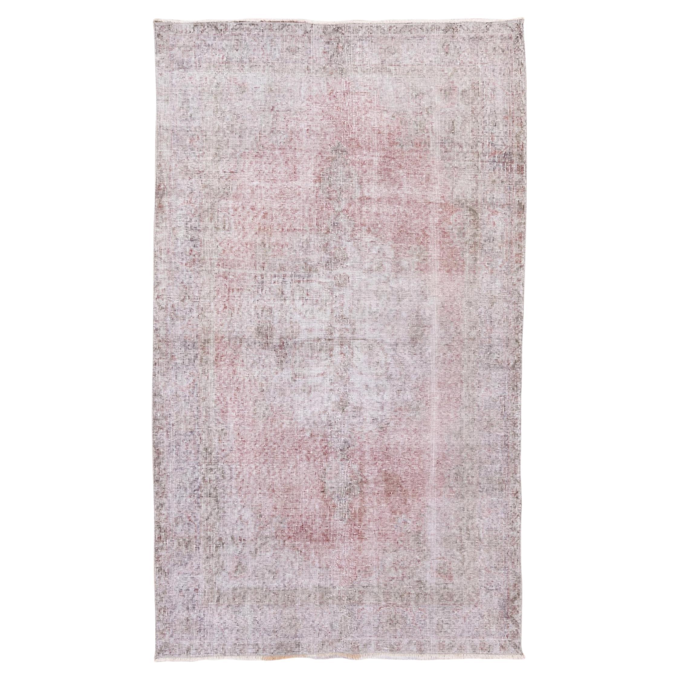 Light Faded Chemical Wash Pink Antique Turkish Sparta 1960 For Sale