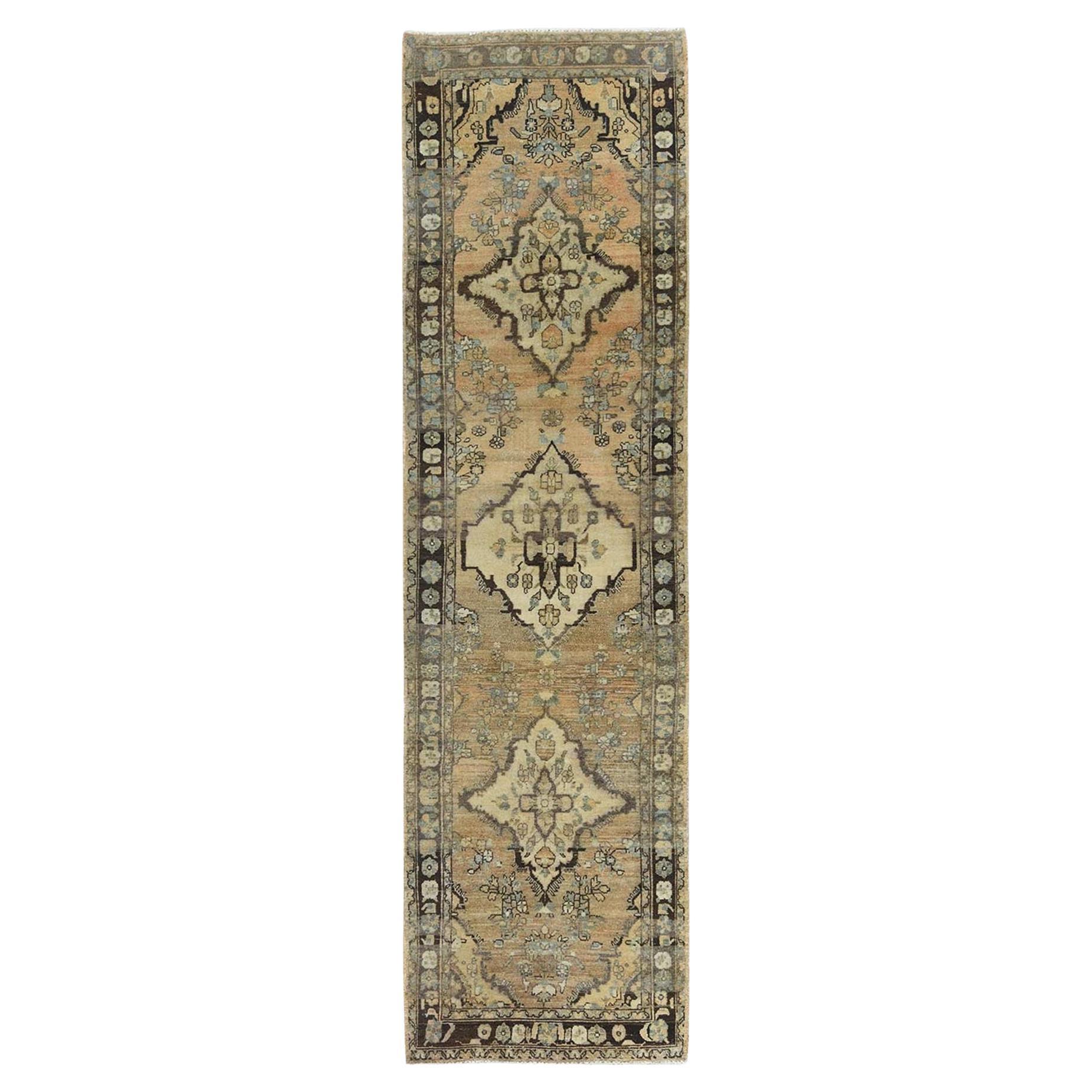 Light Red Bohemian Vintage Persian Baluch Distressed Hand Knotted Pure