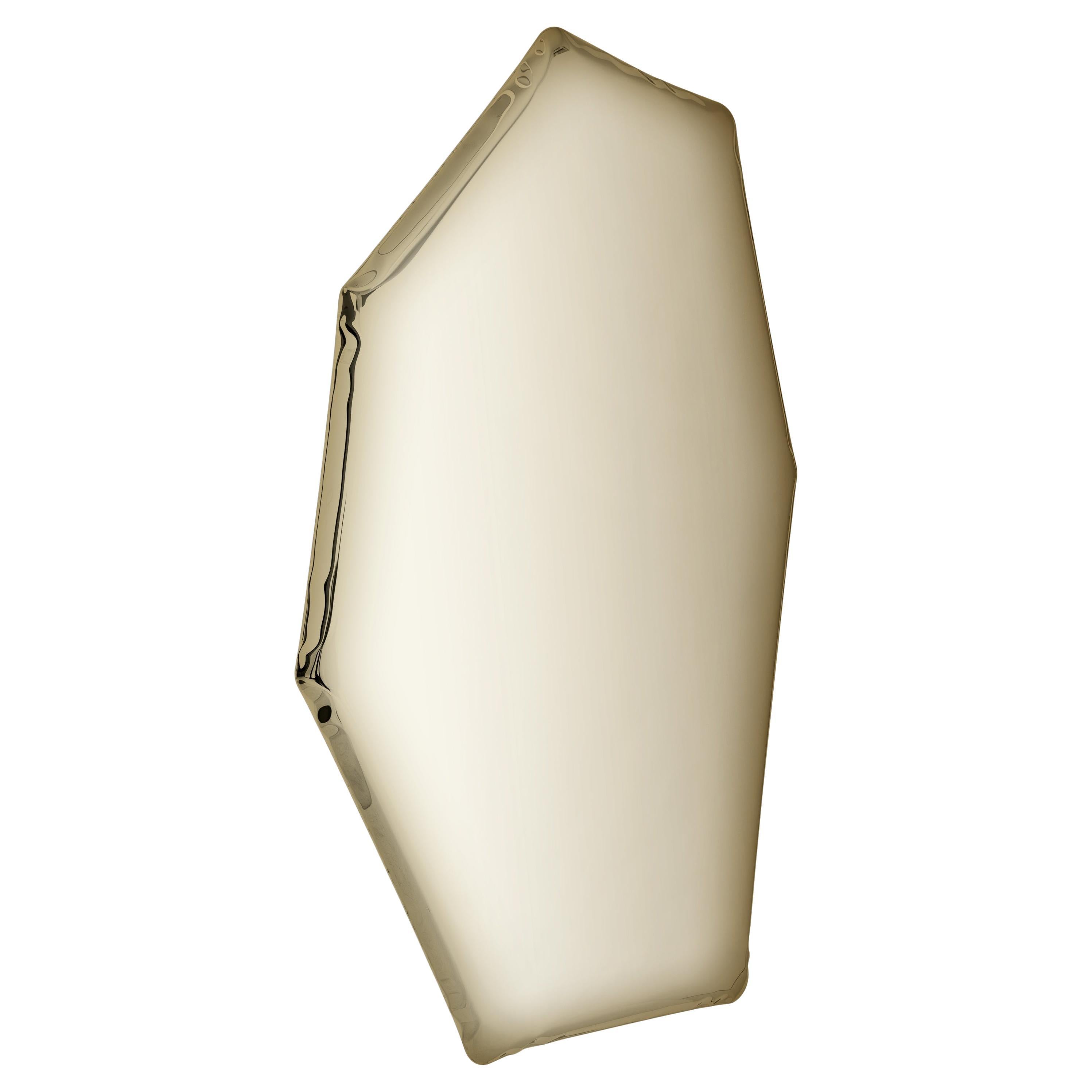 Specchio da parete scultoreo Tafla C2 in oro chiaro di Zieta