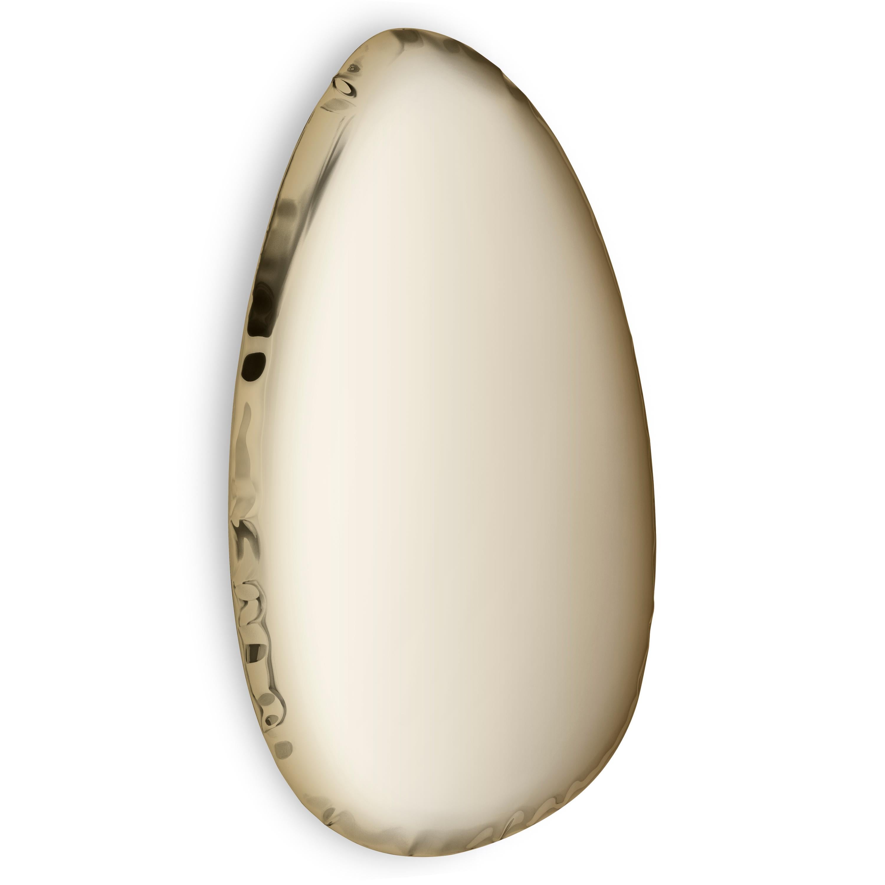 Light gold tafla O4.5 wall mirror by Zieta
Dimensions: D 6 x W 57 x H 86 cm 
Material: stainless steel.
Finish: Light gold. 
Available finishes: stainless steel, white matt, sapphire/emerald, sapphire, emerald, deep space blue, dark matter, red