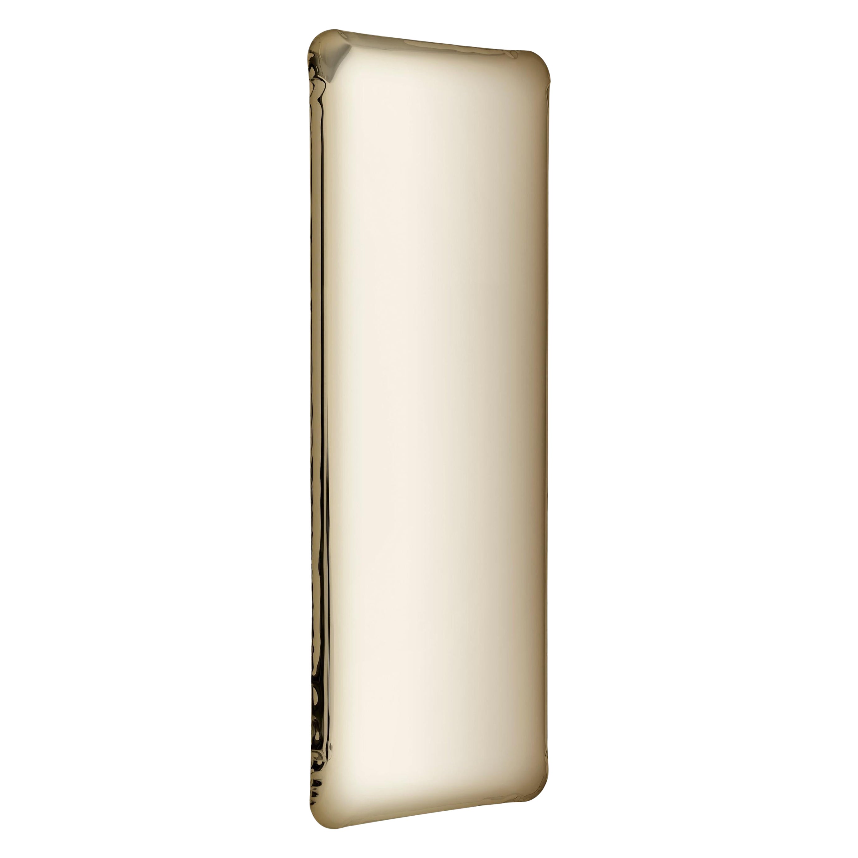 Specchio da parete scultoreo Tafla Q1 in oro chiaro di Zieta
