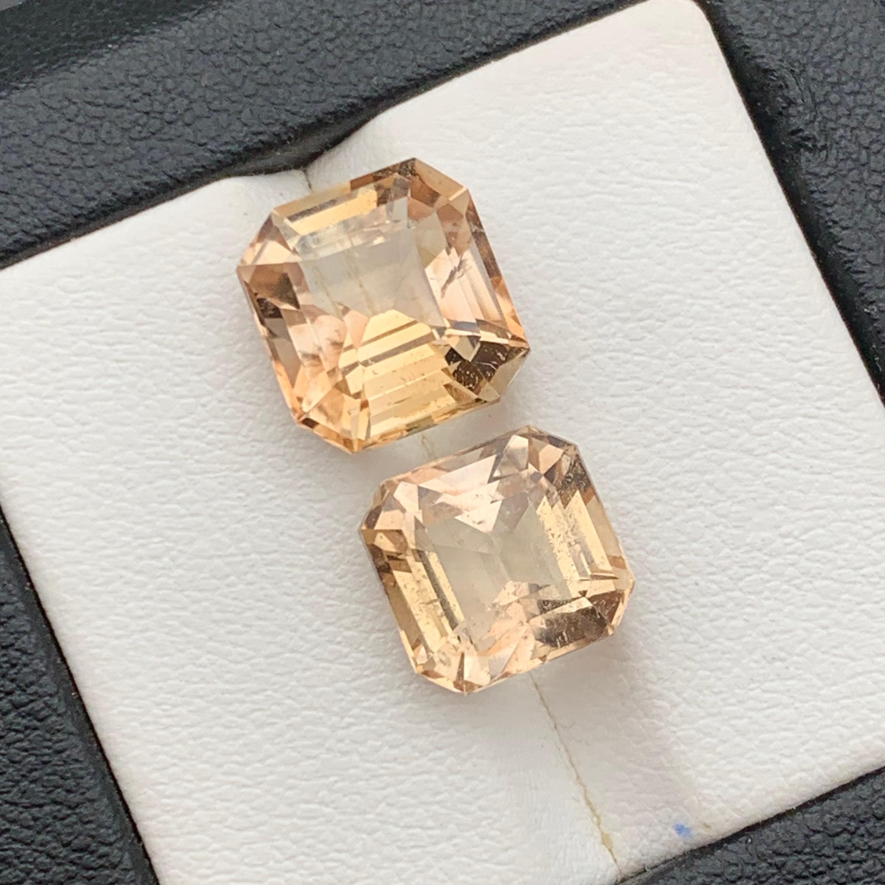 Light Golden Brown Natural Topaz Lose Edelsteine 13.10 Ct Octagon Cut-Schmuck im Angebot 5