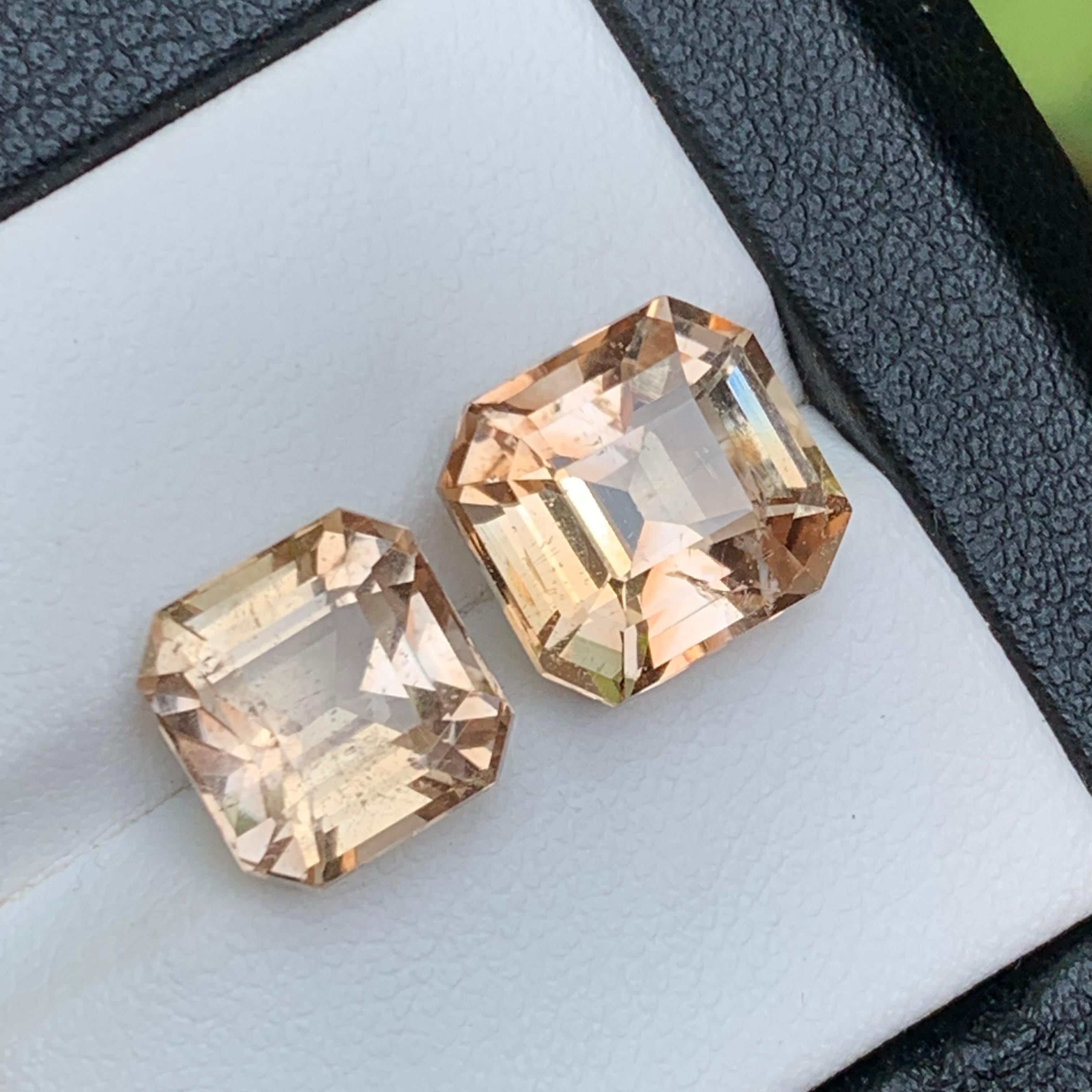 Light Golden Brown Natural Topaz Lose Edelsteine 13.10 Ct Octagon Cut-Schmuck im Angebot 6
