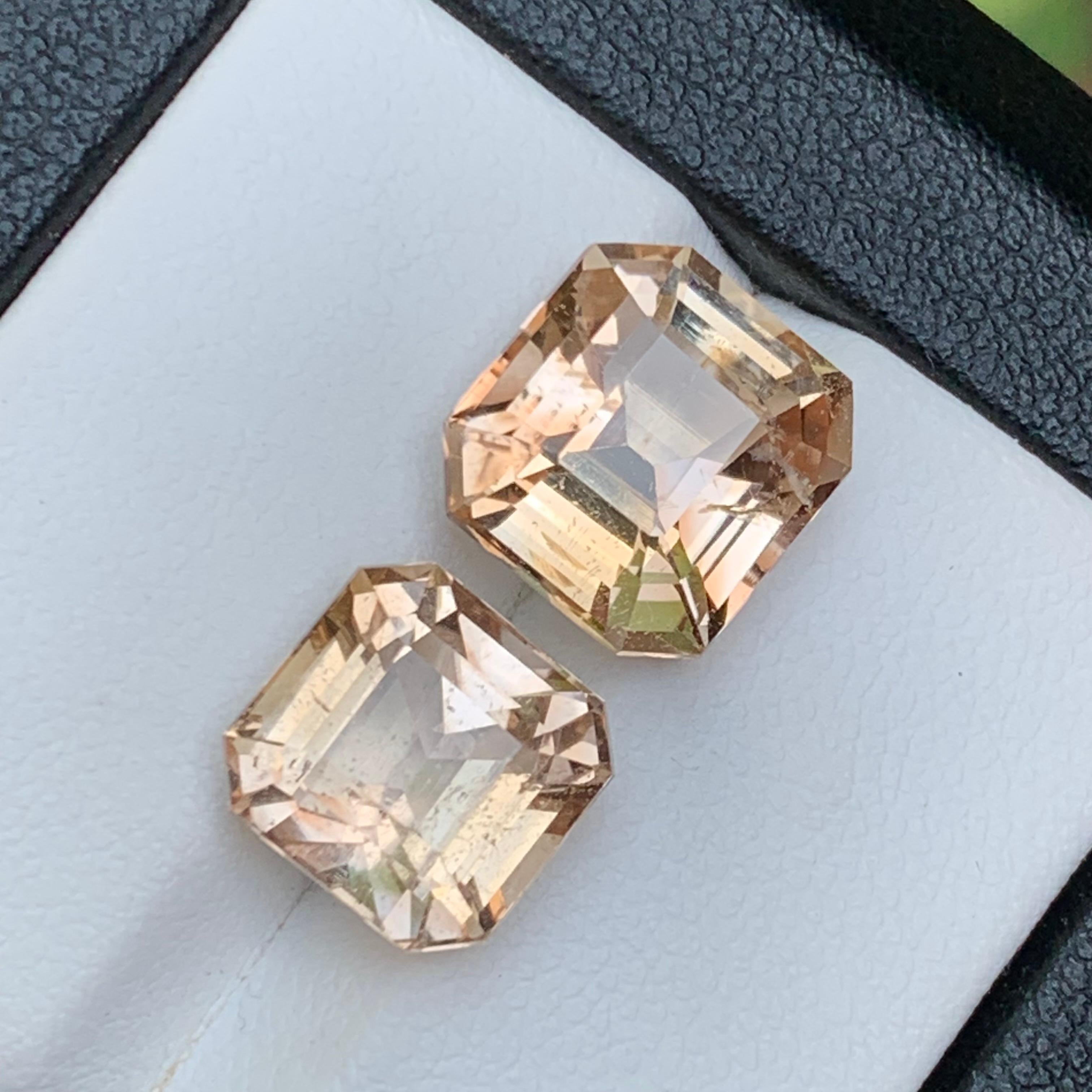 Light Golden Brown Natural Topaz Lose Edelsteine 13.10 Ct Octagon Cut-Schmuck im Angebot 7