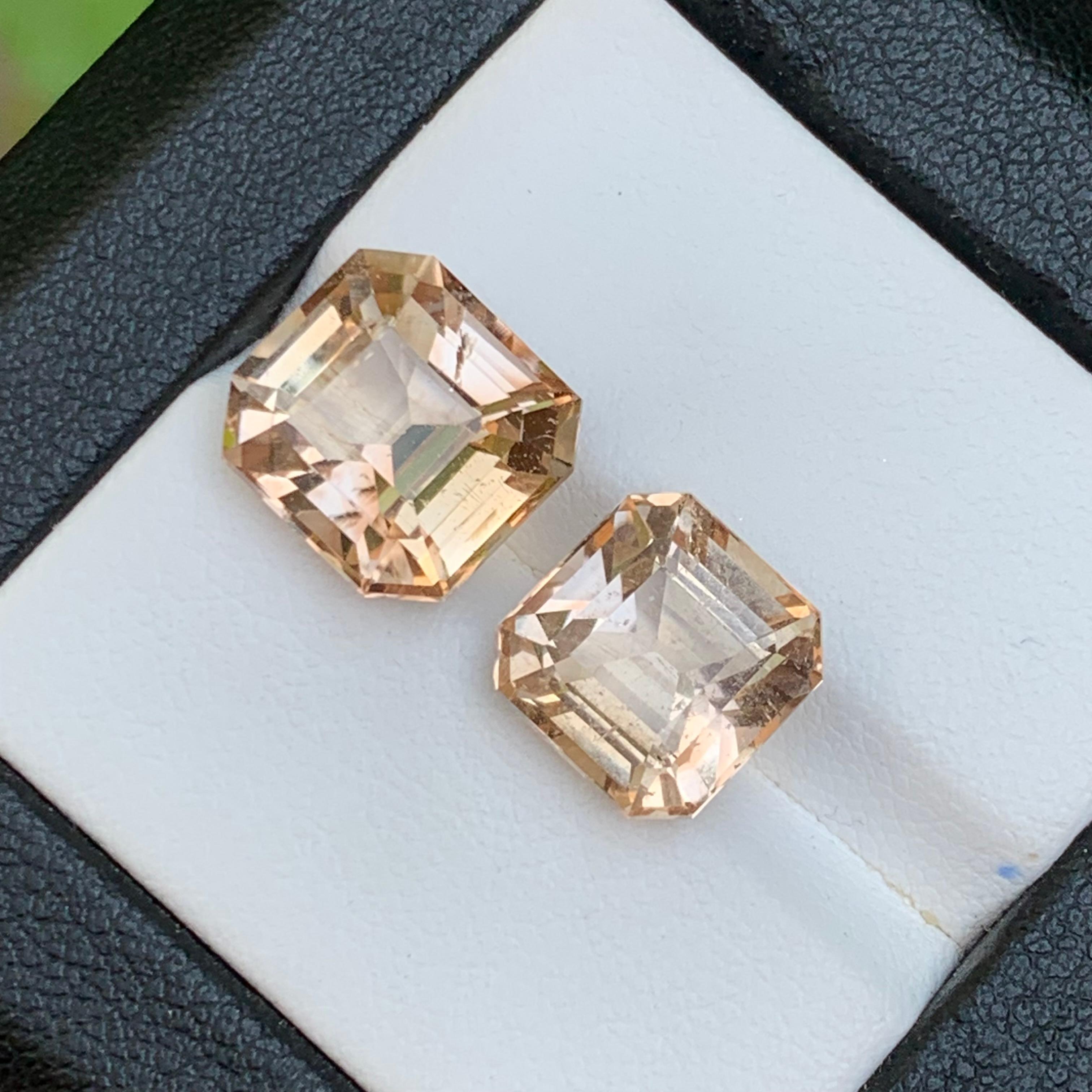 Light Golden Brown Natural Topaz Lose Edelsteine 13.10 Ct Octagon Cut-Schmuck (Achteckschliff) im Angebot