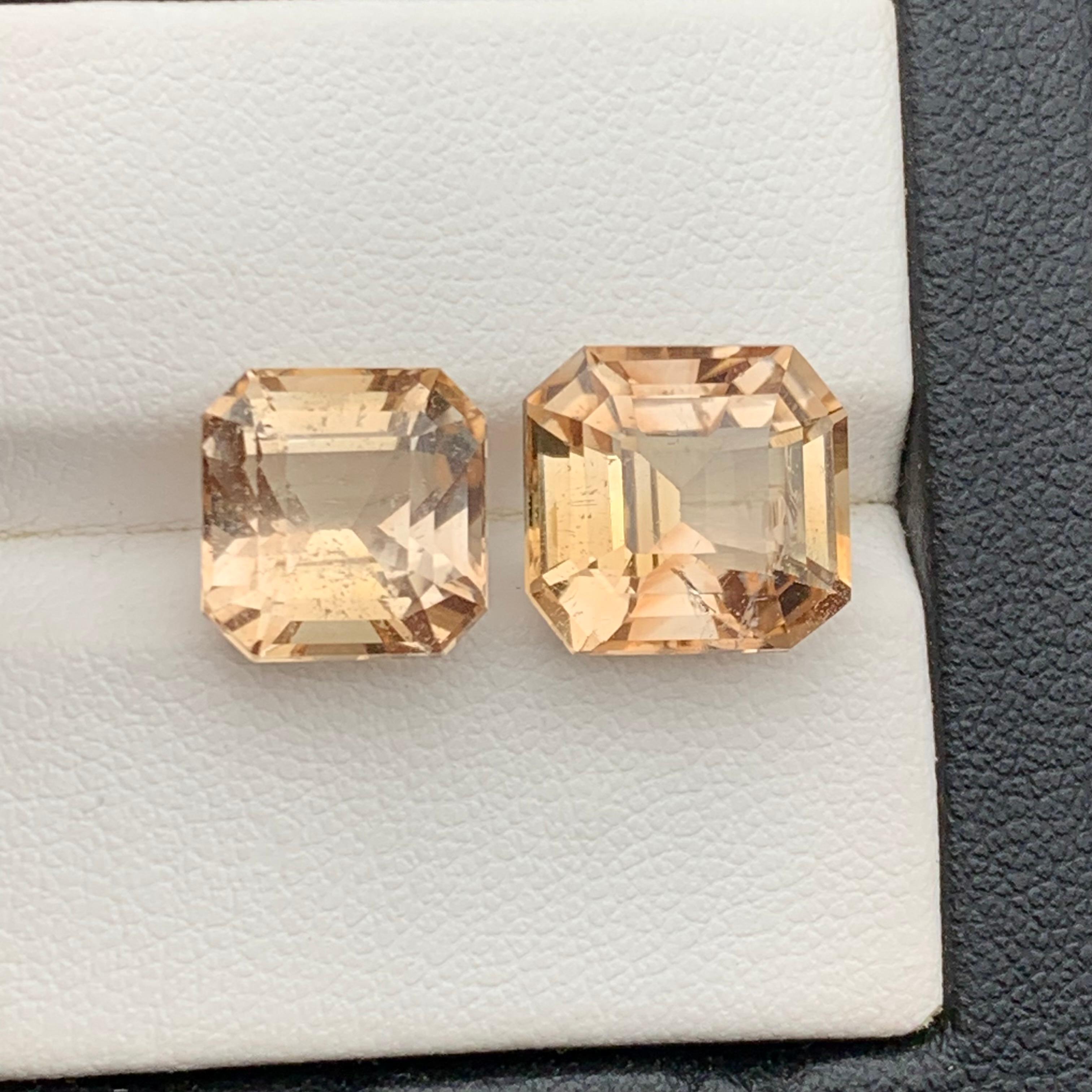 Light Golden Brown Natural Topaz Lose Edelsteine 13.10 Ct Octagon Cut-Schmuck im Zustand „Neu“ im Angebot in Peshawar, PK