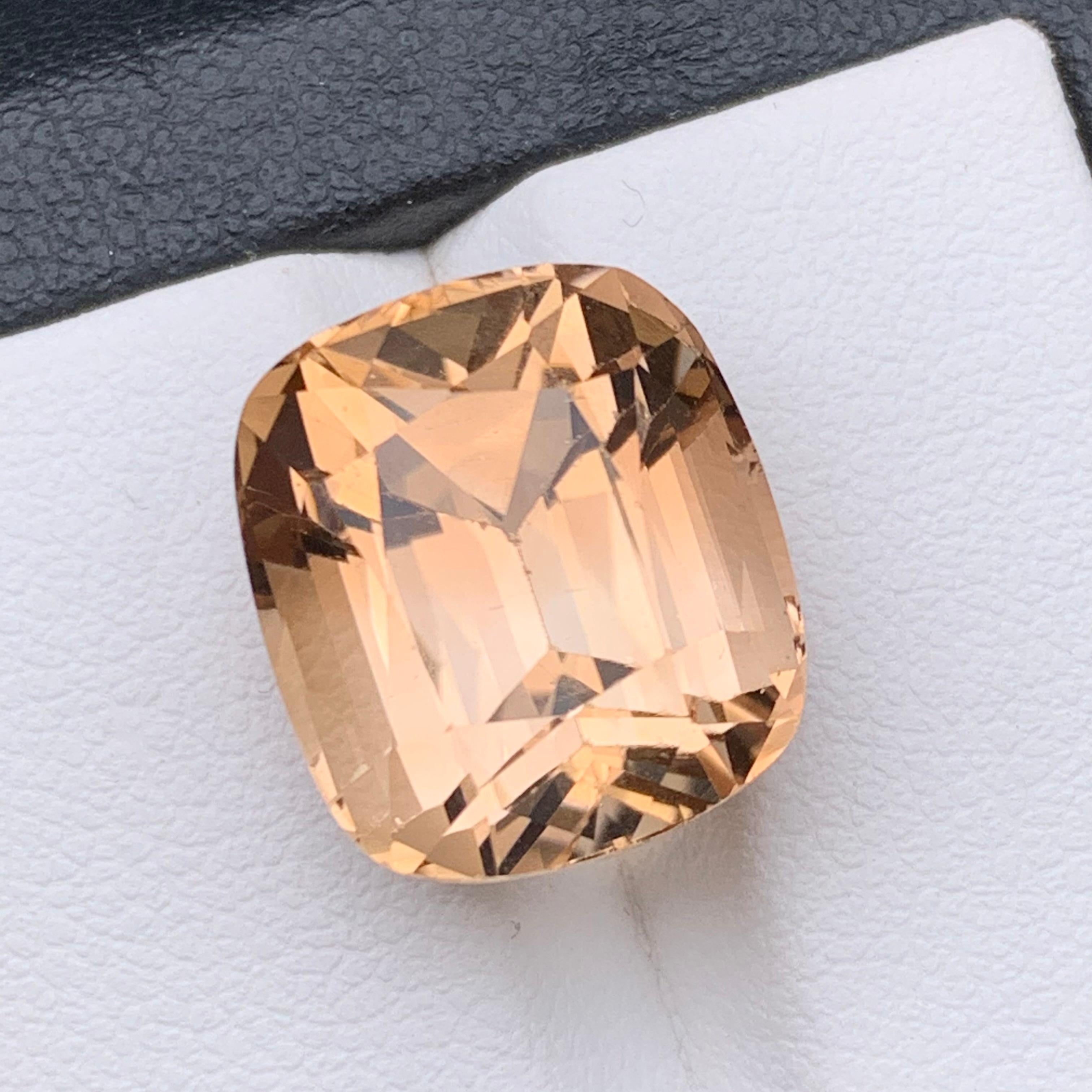 Light Golden Brown Natural Topaz Necklace Pendant Loose Gemstone 18.50Ct Cushion For Sale 5