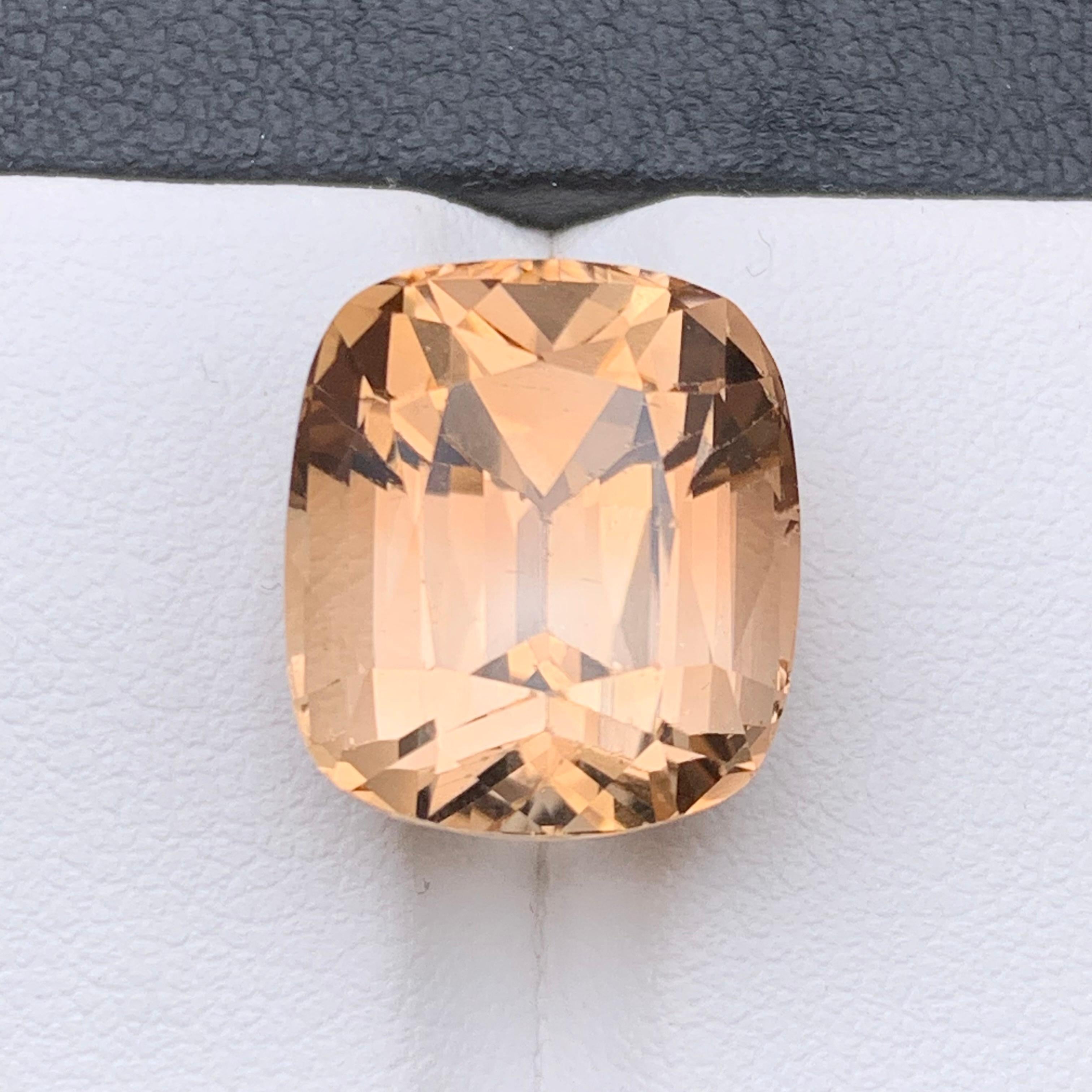 Light Golden Brown Natural Topaz Necklace Pendant Loose Gemstone 18.50Ct Cushion For Sale 7