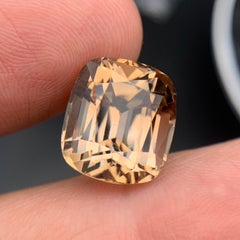 Light Golden Brown Natural Topaz Necklace Pendant Loose Gemstone 18.50Ct Cushion