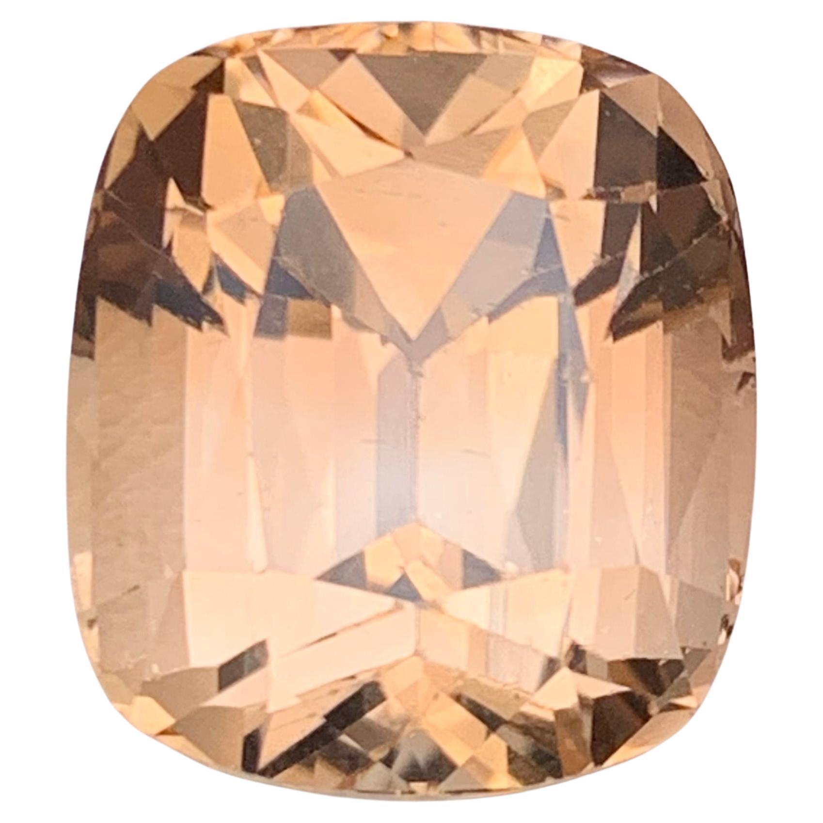 Light Golden Brown Natural Topaz Necklace Pendant Loose Gemstone 18.50Ct Cushion For Sale