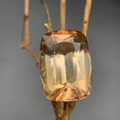 Light Golden Brown Natural Topaz Necklace Pendant Loose Gemstone 21.50Ct Cushion