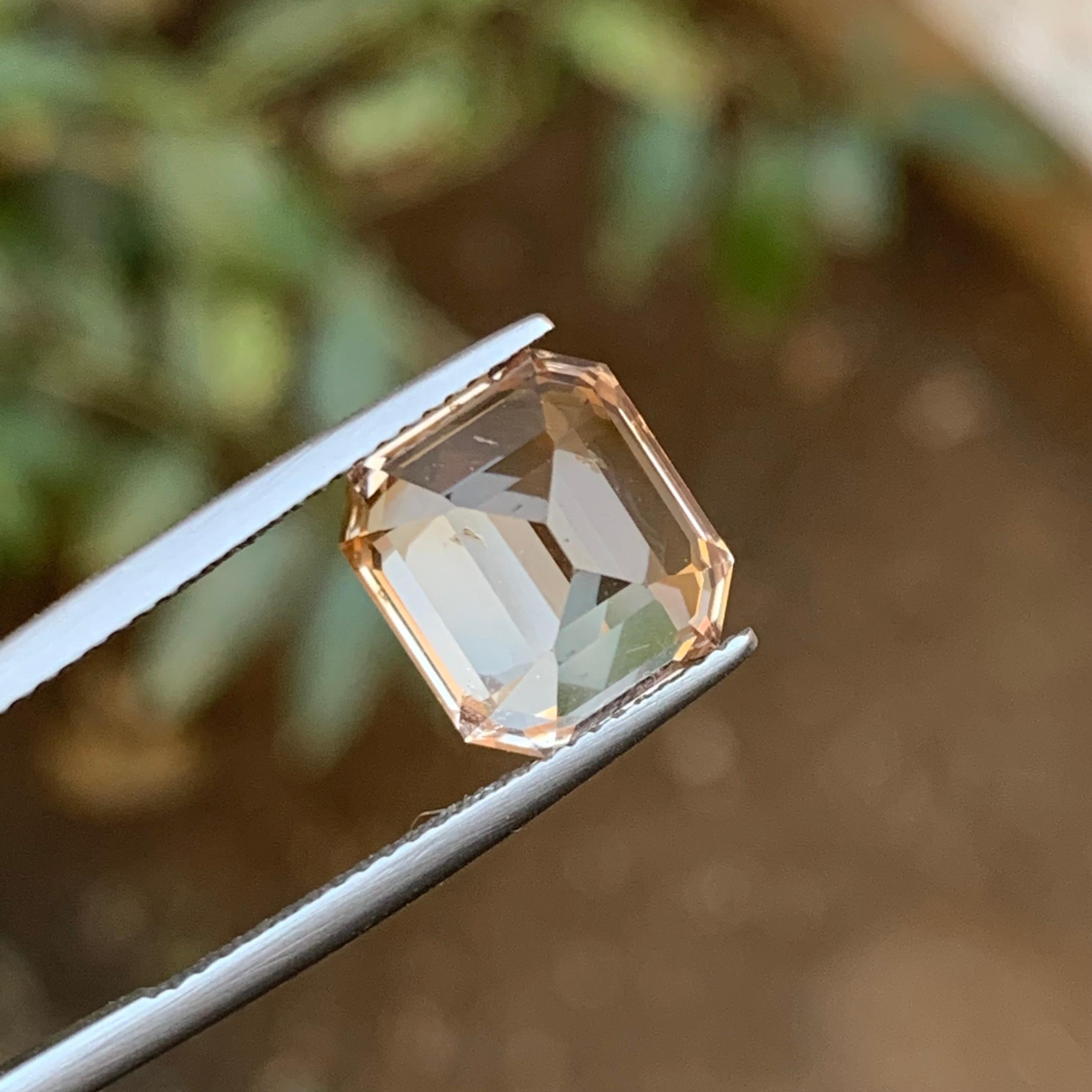 Light Golden Natural Topaz Ring, Anhänger Loser Edelstein 7.80 Ct Step Emerald Cut im Angebot 8