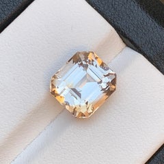 Light Golden Natural Topaz Ring, Pendant Loose Gemstone 7.80 Ct Step Emerald Cut