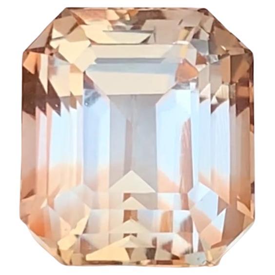 Anillo de Topacio Natural Dorado Claro, Colgante Gema Suelta 7.95 Ct Talla Esmeralda Escalonada