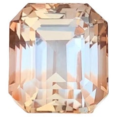Anillo de Topacio Natural Dorado Claro, Colgante Gema Suelta 7.95 Ct Talla Esmeralda Escalonada