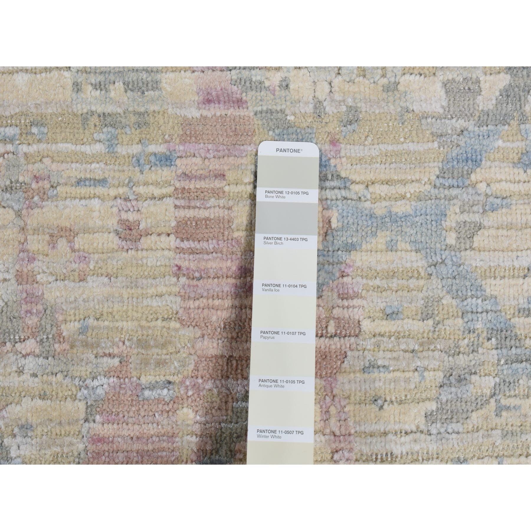 XXIe siècle et contemporain Tapis oriental clair Goldenrod jaune à motif treillis noué à la main en vente