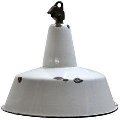 Light Gray Enamel Retro Industrial Pendant Light