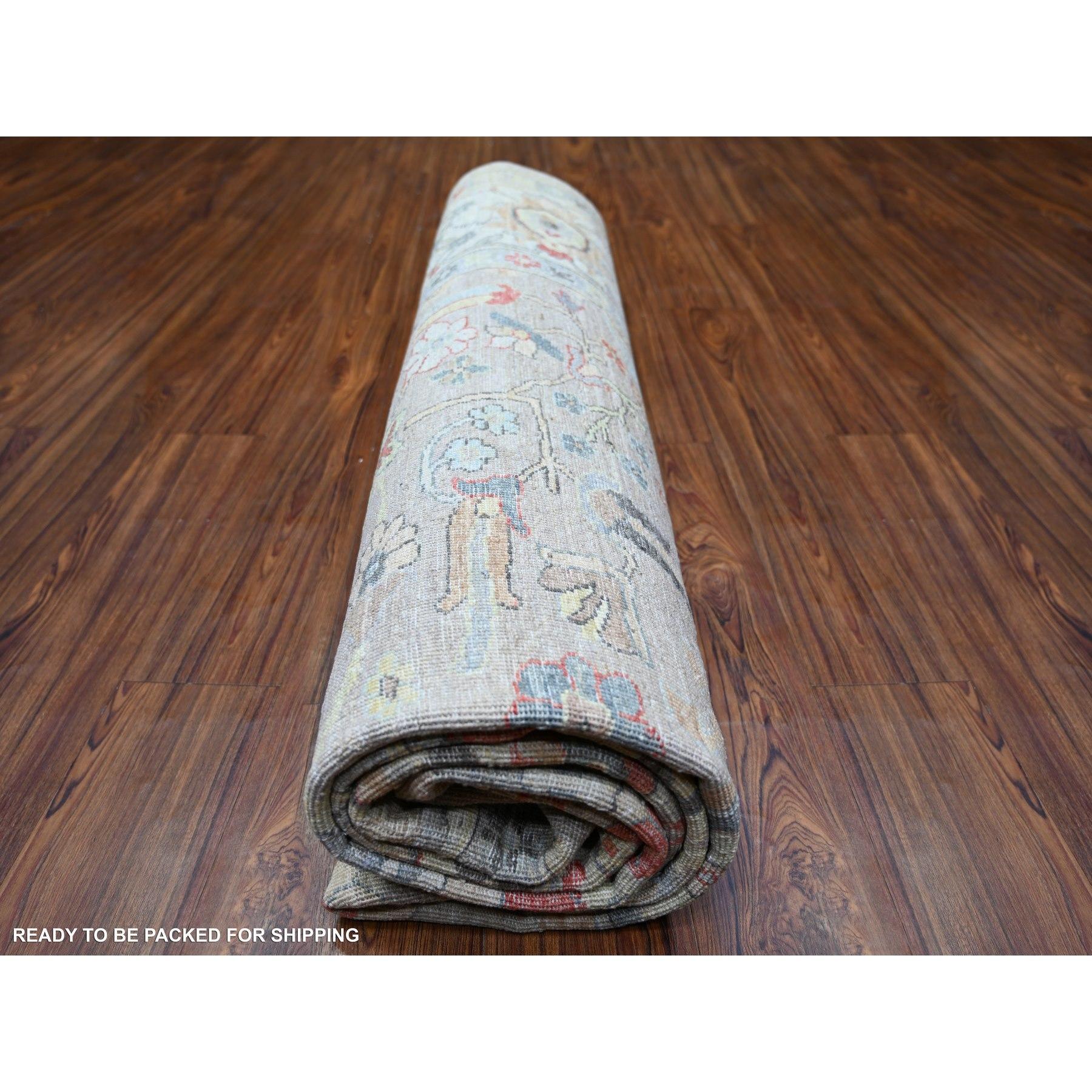 Lights Light Gray Extra Soft Wool Hand Knotsted Finer Peshawar Oriental Rug 8'0