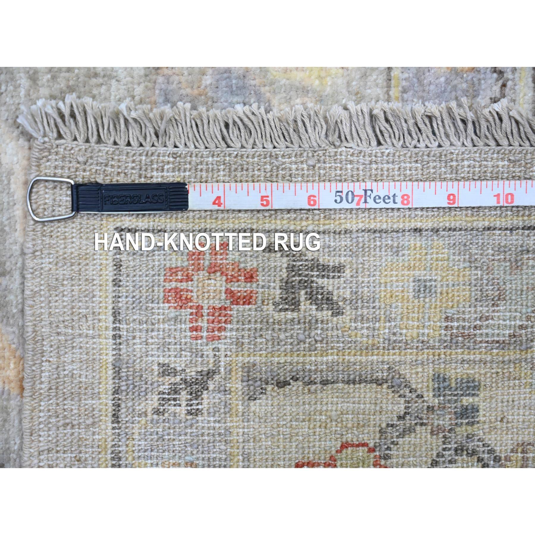 Lights Light Gray Extra Soft Wool Hand Knotsted Finer Peshawar Oriental Rug 8'0